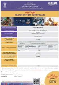 MSME Certificate Format