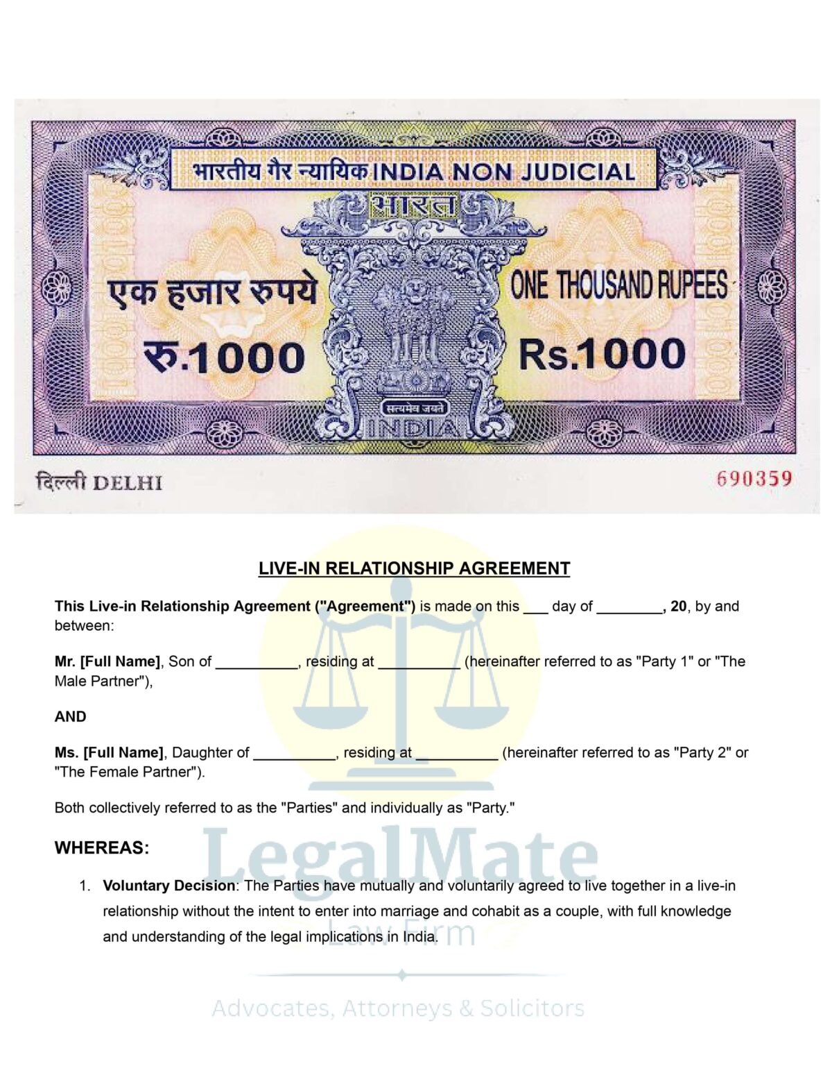 Live In Relationship Agreements in India (Including latest judgment)